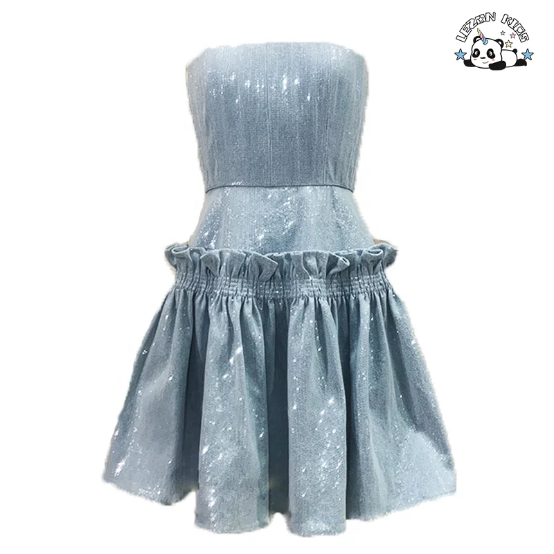 LEZONKIDS - 2020 Children Clothing Lavender Ruffles Sleeves Layered Dresses for Girls